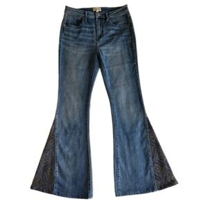 Shyanne Bell Bottom Jeans Womens 30x34 Embroidered Western Boho Festival